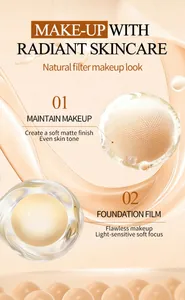 Detail of matte setting powder showing soft focus and foundation film layer effect