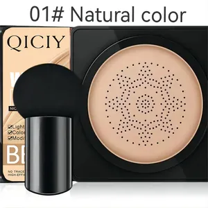 Fond de teint QICIY BB cream cushion avec éponge champignon, teinte naturelle n° 01