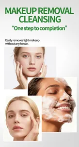 Effektiver Make-up-Entferner Reinigungsschaum mit Schaum und Ergebnissen für reine Haut