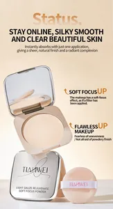 Macro detail of TIANWEI Light Gauze Rejuvenate Soft Focus Powder with mirror and puff