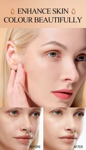Before and after comparison of matte silk setting powder for smooth natural skin