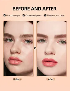 Voor en na vergelijking die het hoge dekkingseffect van de concealer foundation toont