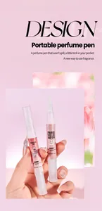 Close-up of FORMBO portable perfume pens featuring an elegant pink floral design