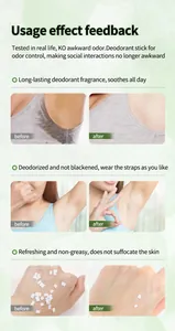 Usage effect comparison of plant-based deodorant stick for long-lasting odor control.