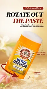 Nahaufnahme des FORMBO Ultra Defense Anti-Transpirant-Stifts mit der festen Cremerestur.