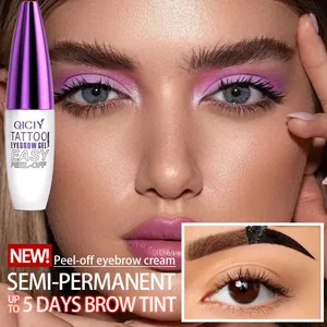 Detail view of QICIY semi-permanent peel-off eyebrow gel for up to 5-day tint.