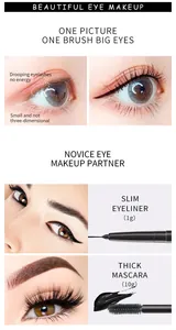 Coffret de maquillage professionnel avec eye-liner fin et mascara épais imperméable