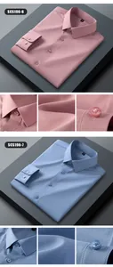 Detailed macro shots of premium silk dress shirts in elegant pink and light blue.