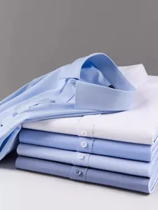 Chemises à manches longues pour hommes en fibres de bambou résistantes aux taches