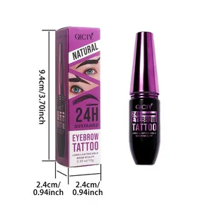 Dimensions and packaging detail of QICIY long-lasting peel-off eyebrow tattoo gel