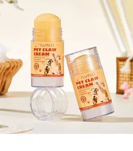Close-up detail of 40g pet claw cream balm for dog and cat paw moisturizing care