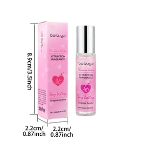 Huile de parfum à bille bosuya aux phéromones 10 ml avec boîte d'emballage rose