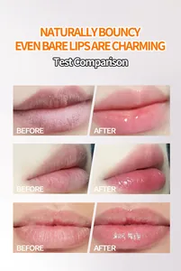 Before and after comparison showing moisturizing effect of fruit lip balm on dry lips