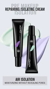Detailed view of ADMD isolation cream with green and purple color correcting swatches