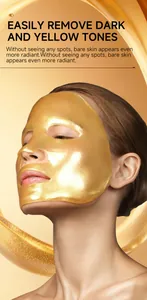 Detail shot of gold peel-off facial mask being used for deep cleaning and skin brightening