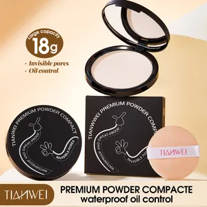 TIANWEI Professional Large Capacity Waterproof Oil Control Matte Pressed Powder Soft Focus Long Lasting Concealing Finishing Makeup Powder
