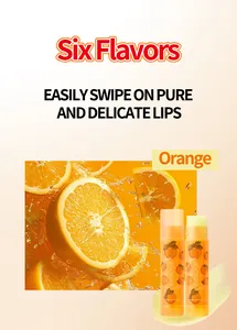 Detail of the orange-flavored moisturizing lip balm from the BOSUYA 6-piece fruit set.