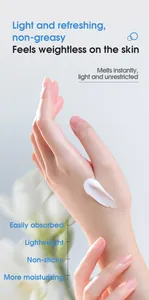Detailed view of hand cream texture being applied to skin for fast absorption