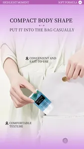 A portable MEIDIAN glitter stick for face and body being placed in a chic white bag