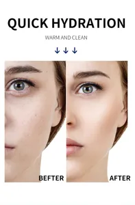 Before and after comparison showing hydrating effect of collagen face cream on skin.