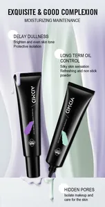 Two tubes of ADMD isolation cream with purple and green shades for brightening skin