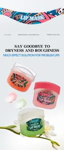 Hydrating lip mask set featuring three colorful jars for intense lip care and repair