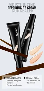 Detail showing ADMD repairing BB cream tubes and smooth foundation cream texture