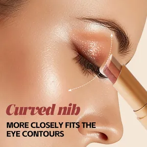 Two-tone gradient pearl eyeshadow stick with curved nib for sparkling eye makeup look