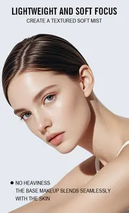 Close-up shot showing the soft-focus and lightweight makeup effect of the base cream