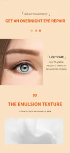 Close-up macro view of smooth white emulsion texture for intensive overnight eye repair
