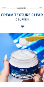 Close-up of ADMD collagen and hyaluronic acid moisturizing face cream texture