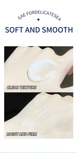 White collagen face cream with soft and smooth texture for moisturizing and skin care