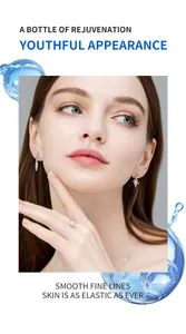 Close-up view of model showing smooth skin results from collagen moisturizing essence