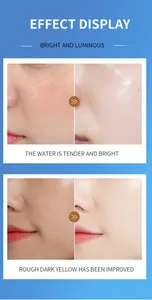 Close-up comparison of skin texture before and after applying facial cream.