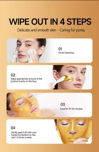 4-step usage guide for deep cleansing gold peel-off facial mask for smooth skin