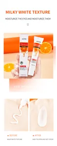 Detailed view of Vitamin C eye cream texture showing milky white cream and results