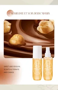Profumo ADMD #71 al caramello e macadamia con sfondo descrittivo delle note olfattive