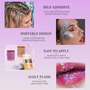 MEIDIAN Glitter Stick Gel for Face, Hair and Body with Shiny Laser Effect