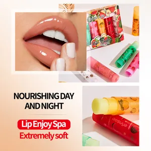 bosuya 6pcs fruit scented lip balm set for day and night nourishment