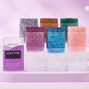 MEIDIAN multi-color glitter stick for face hair and body in sparkling star series