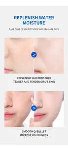 Collagen moisturizing essence detail view showing before and after skin repair results.