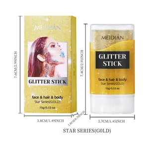 MEIDIAN Gold Glitter Stick for face hair and body shimmer cosmetic product main image