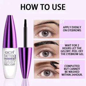 Step-by-step guide on how to use QICIY peel-off tattoo eyebrow gel for waterproof brows