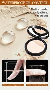 Detail showing waterproof oil-control matte face powder with water-resistant test