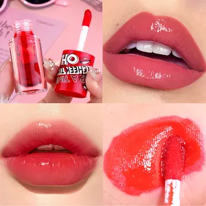 Detailed view of the 3-color gel lip tint set with swatches and application effects
