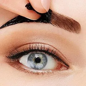 Macro view of peeling off waterproof long-lasting eyebrow tint gel for a natural finish