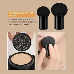 Éponge en forme de champignon pour une application uniforme de la BB crème et un fini parfait.