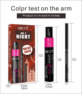 Dimensions du set mascara et eye-liner QICIY en cm et pouces vue détaillée