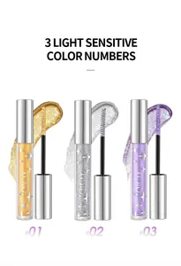 QICIY Glitter Mascara set featuring gold silver and purple shades with sparkling finish
