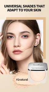 Detailed view of Tiahwei Soft Focus Powder #1natural with professional makeup model